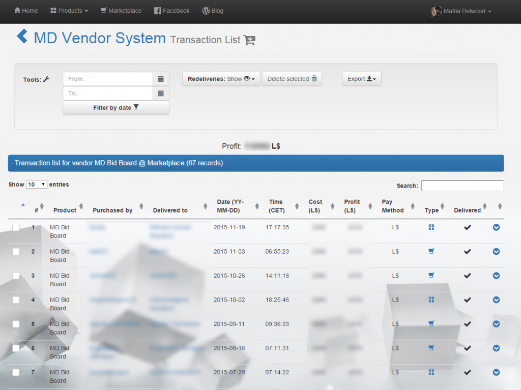 MD Vendor System User Manual MD Labs