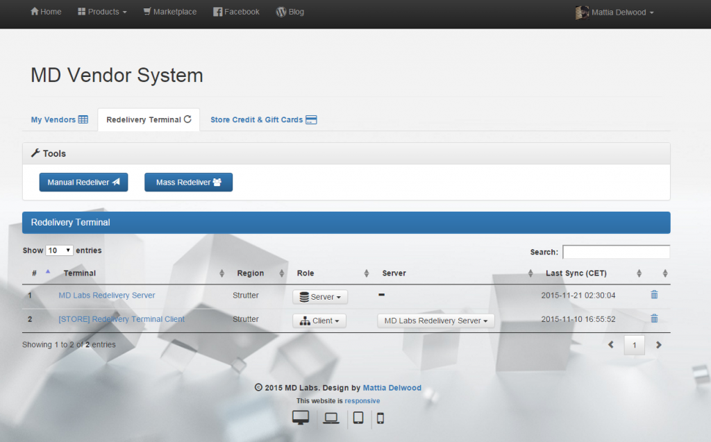 MD Vendor System User Manual MD Labs