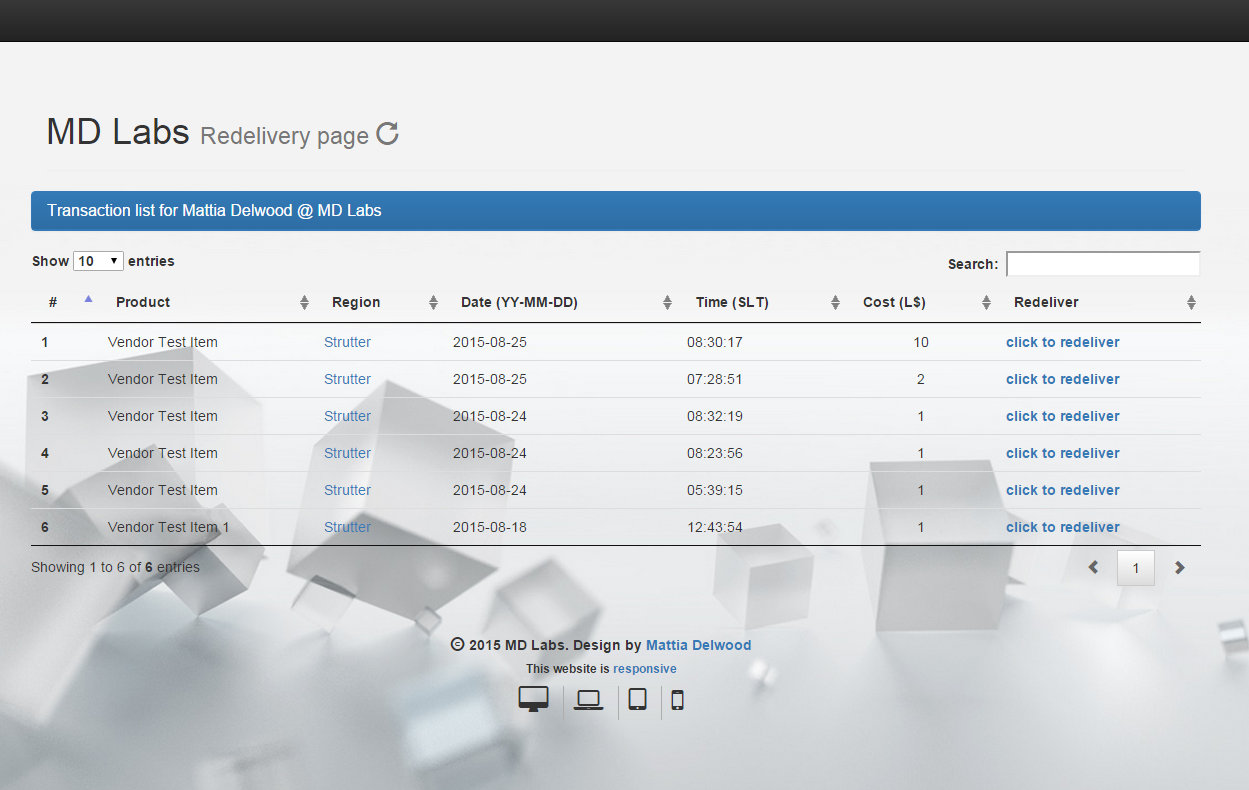 MD Redelivery Terminal & Product Server User Manual MD Labs